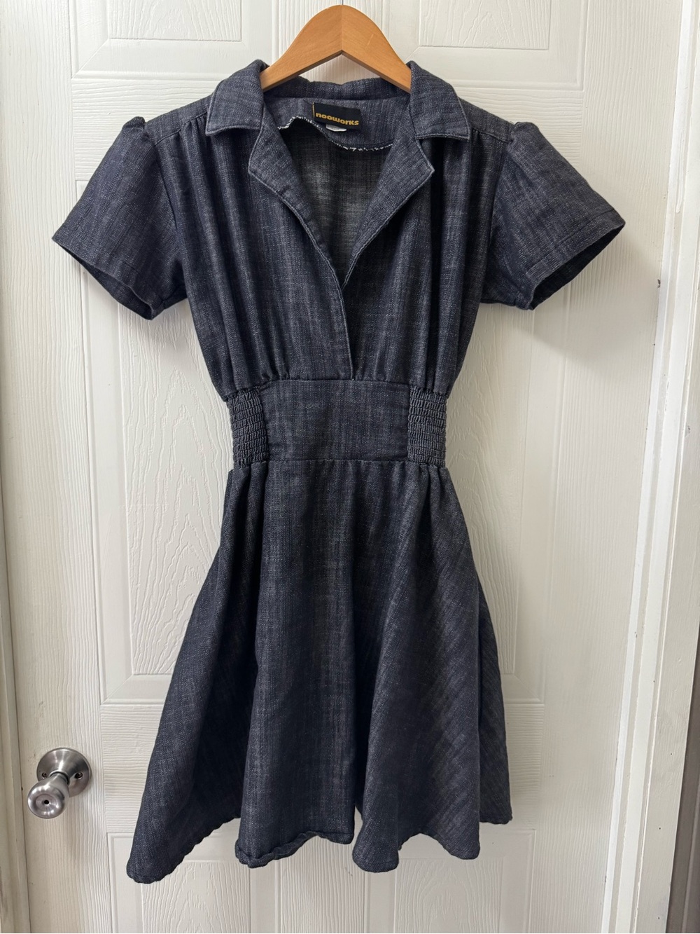 Nooworks Dark Gray Short-Sleeve Fit-and-Flare Dress